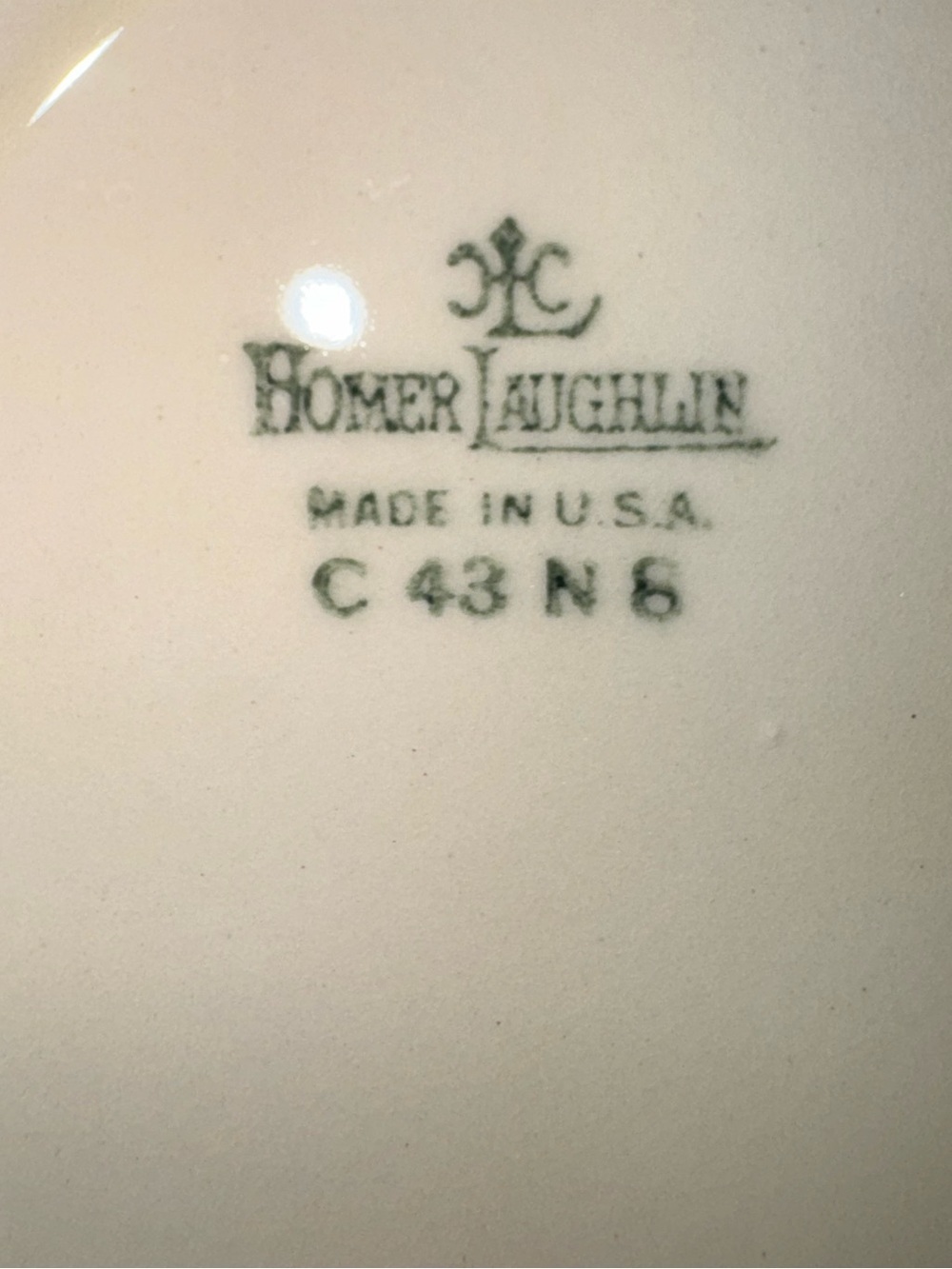 Vintage Homer Laughlin Cream Gold Scalloped Serving Bowl USA C43N6 - Picture 10 of 10